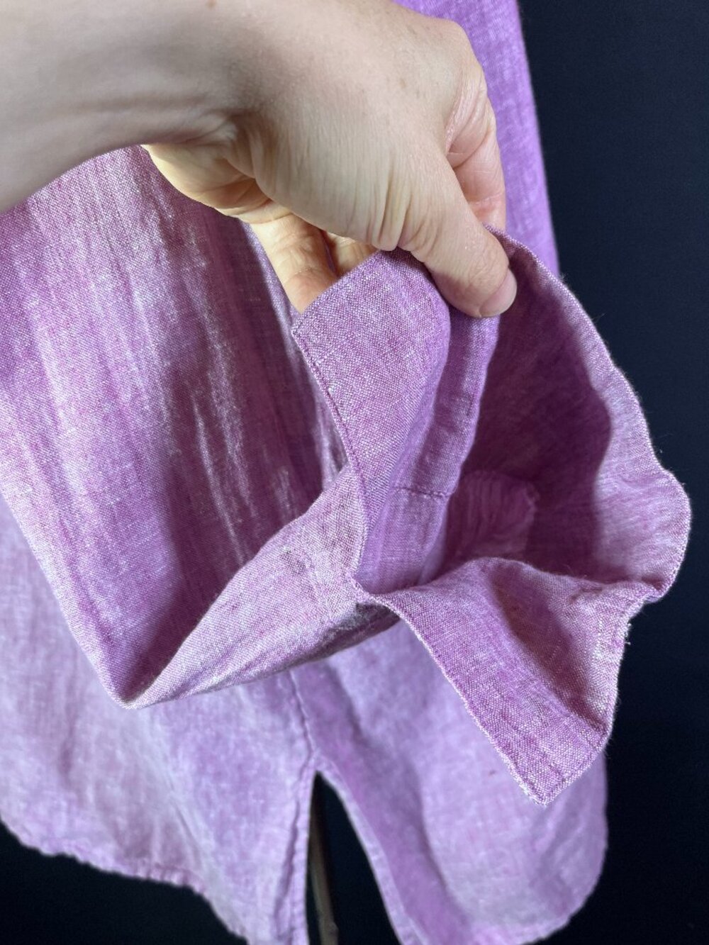Chico's Size 4 (20-22) Linen Tunic Top Pinkish-Purple - Picture 4 of 10